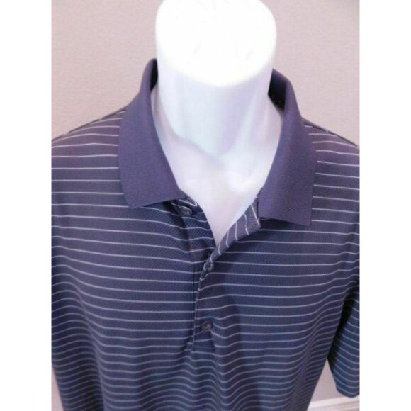 AG Green Label XL Gray White Stripe Men's  POLO - Picture 3 of 7